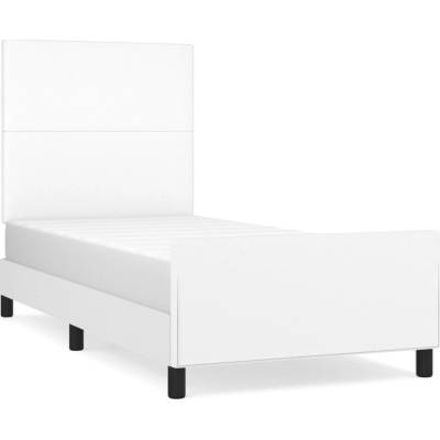 vidaXL 3125416 Rám postele s čelem bílý umělá kůže