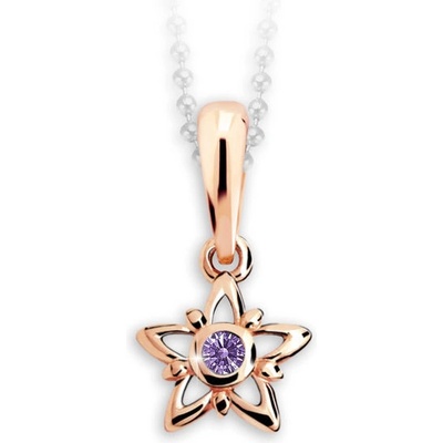 Danfil hvězdičky C1996 z růžového zlata s kamínkem Amethyst