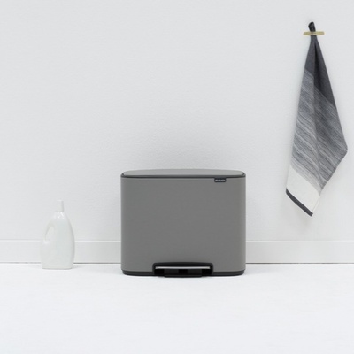 Brabantia Waste Bin Bo Touch Bin Mineral Concrete Grey, 3 x 11 L