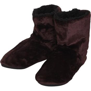 Мъжки пухкави пантофи-боти в тъмнокафяво