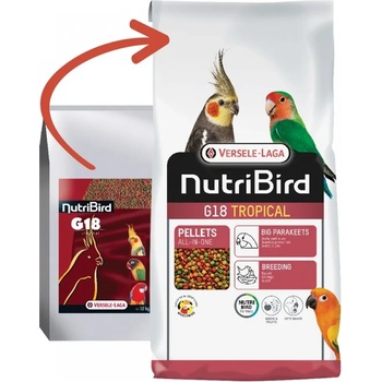 Versele-Laga Versele Laga - Nutribird G18 Tropical - Пълноценна храна за средни папагали при развъждане 10 кг