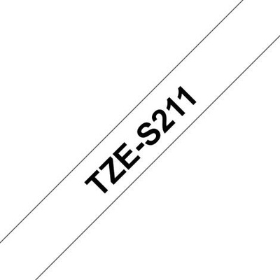 Samolepiaca páska Brother TZe-S211 6 mm biela/čierna