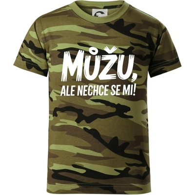 Můžu, ale nechce se mi Dětské maskáčové triko Zelený maskáč