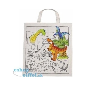 Goki Bavlnená taška na vymaľovanie Dinosaury
