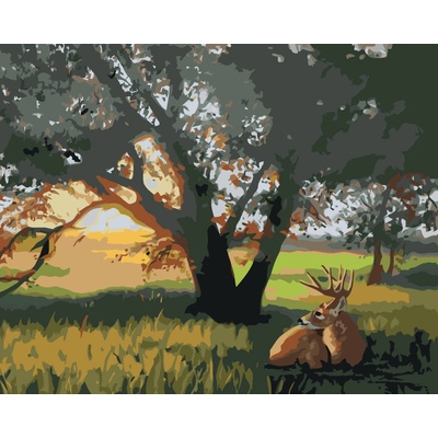 ZUTY Malování podle čísel JELEN POD STROMEM D RUSTY RUST Rozměr 80 x 100 cm Rámování vypnuté plátno na rám