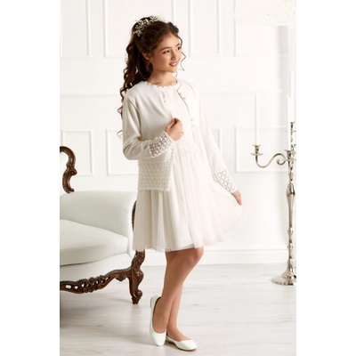 Fashionkids dievčenský sveter 750 biela