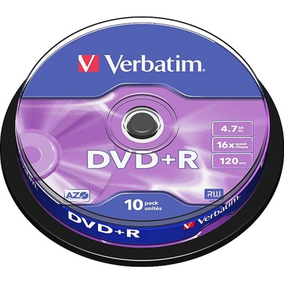 Verbatim DVD+R AZO 4.7GB 16X MATT SILVER SURFACE (10 PACK) (43498)