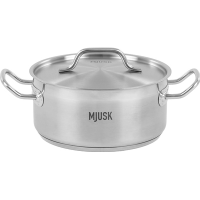 MJUSK Nízký hrnec o objemu 5 l a průměru 240 mm s víkem z nerezové oceli 22411