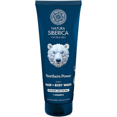 Natura Siberica Men Mycí gel na vlasy a tělo 3v1 Severní síla Pro vlasy tělo a vousy 200 ml