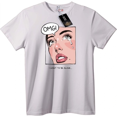 NOONEBRAND Тениска OMG! Плачещо лице - 2XL, White
