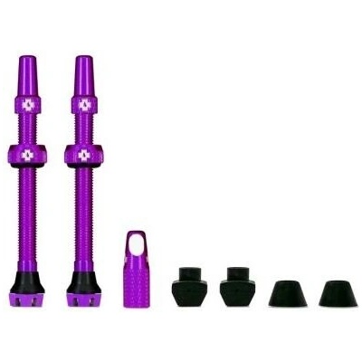 Muc-Off Tubeless Presta Valve KIT V2 bezdušové ventily, galuskový, fialová, 2 ks