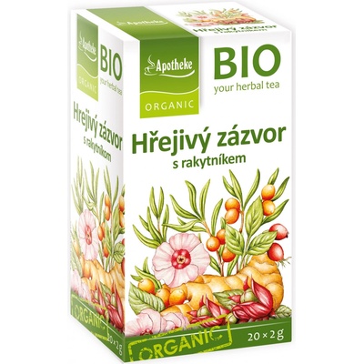 Apotheke Bio Hřejivý zázvor s rakytníkem 20 x 2 g