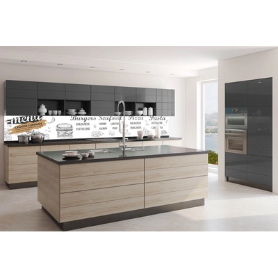 DIMEX ART Фототапет за кухня - бяла табела на ресторант 350 x 60 см