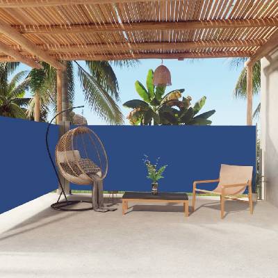 Petrashop Zatahovací boční markýza modrá 140 x 600 cm Modrá