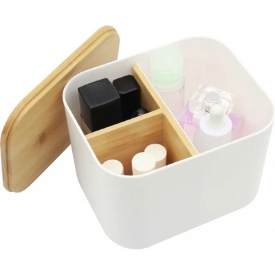 Senseo Kosmetický organizér s bambusovými přepážkami a víkem SENBOO 15 x 12 x 11 cm