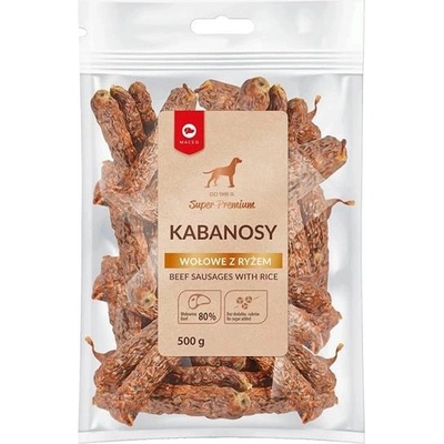 MACED Super Premium Hovězí kabanosy s rýží Ekonomy Pack 500 g