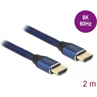 Delock Изключително високоскоростен HDMI кабел 48 Gbps 8K 60 Hz син 2 м сертифициран