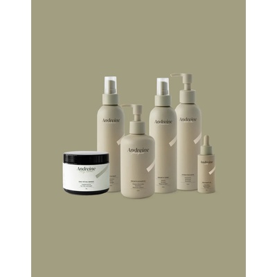 Andreine Growth Shampoo 250 ml + Hydration Mask 200 ml + Leave in Fruit 200 ml + Growth Tonic 200 ml + Treatment Oil 50 ml + Daily Ritual mango 250 g