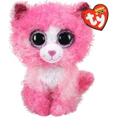 Ty Beanie Boos REAGAN růžová kudrnatá kočka medium 6˝ 15 cm