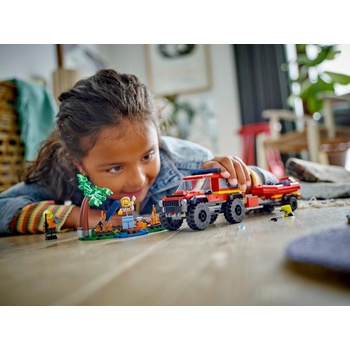 Image 1 of LEGO® City - 4x4 Fire Truck with Rescue Boat (60412)