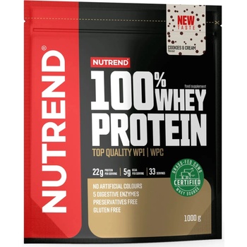 Nutrend 100% Whey Protein, бисквитки със сметана, 1000 g, Nutrend