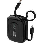 Dudao Външна батерия Dudao K32 10000 mAh с вграден USB-C/Lightning кабел - ч (K32 black)