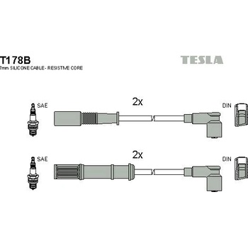 Sada kabelů pro zapalování TESLA T178B