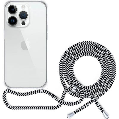Epico transparentné so šnúrkou iPhone 13 Pro Max - čierno-biele
