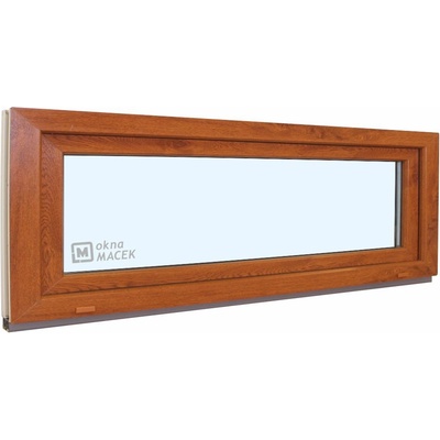 KNIPPING Plastové okno - 70 AD, 1500x500 mm, S, zlatý dub Sklo: čiré, Barva, imitace: zlatý dub/bílá (jednostranně)