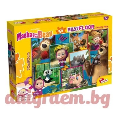 Lisciani Пъзел lisciani 104833 - 35 части - Маша и Мечока, двулицев пъзел (li104833)