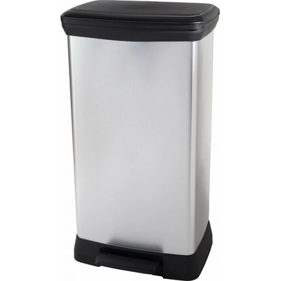 Curver DECO BIN DUO 23L+23L Odpadkový kôš 39 x 29 x 72 cm strieborný 08680-582