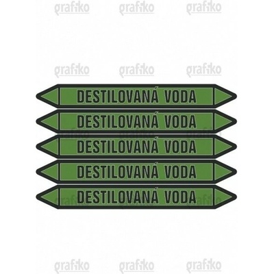 Grafiko | Destilovaná voda - Materiál Samolepící PVC folie, Rozměr aršík 5ks šipka 400x52mm