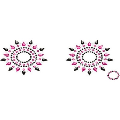 Lepítka GLORIA glittering jewelry black and pink 2 ks