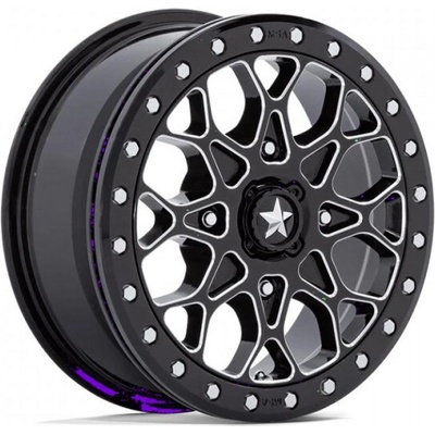 MSA Offroad Wheels M48 PORTAL BEADLOCK 6x15 4x110 ET38 gloss black milled with Gb ring