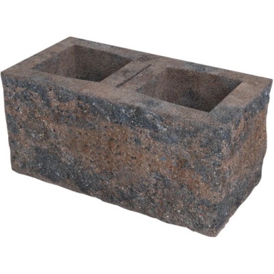 Okrasná tvárnice DITON trojstranná D2 395x200x190 mm cihlovo-černá