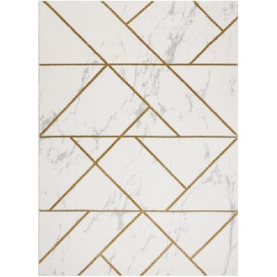 Dywany Łuszczów Emerald geometric 1012 cream and gold Béžová