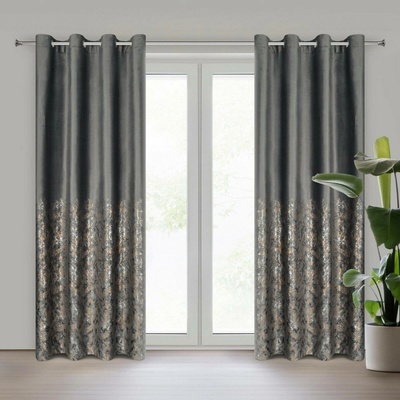 EUROFIRANY ZATEMŇOVACÍ ZÁVĚS NA KROUŽCÍCH TORI 140X250 CM VZOROVANÁ