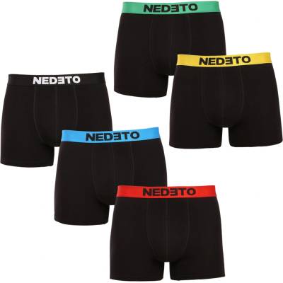 Nedeto Комплект от пет - мъжки боксерки Nedeto черни Nedeto | Cheren | МЪЖЕ | XL
