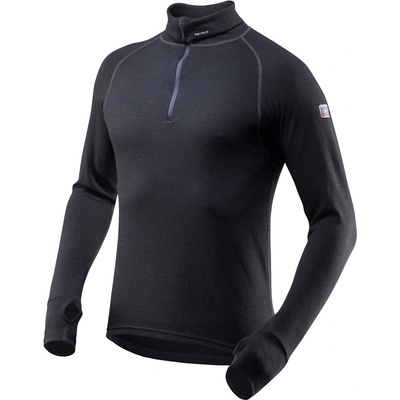 Devold pánské triko Expedition man Merino zip neck black černé