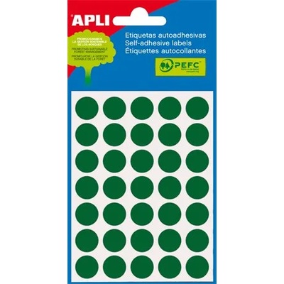 APLI Етикет, кръгъл, 13 мм, с ръкописен текст, цветен, apli, зелен 175 етикета/пак 2058 (2058)