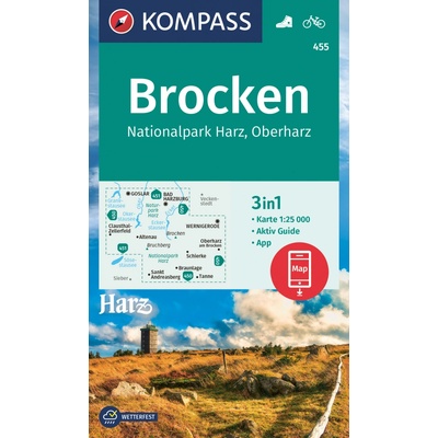 Kompass Rund um den Brocken Nationalpark Harz 1:25t.