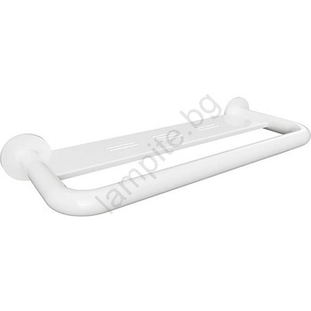 Bemeta Ръкохватка с рафт 58x8 см, бяла (BD0147)