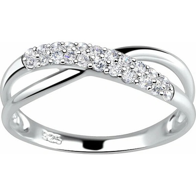 Nefertitis 17961 Stříbrný prsten se zirkony dámský TWISTED NF57775