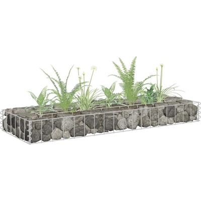 vidaXL Gabionový vyvýšený záhon pozinkovaná ocel 90 x 30 x 10 cm