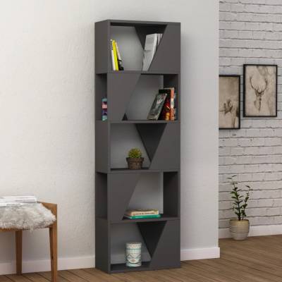 Moderná knižnica Houseland FRAME antracit