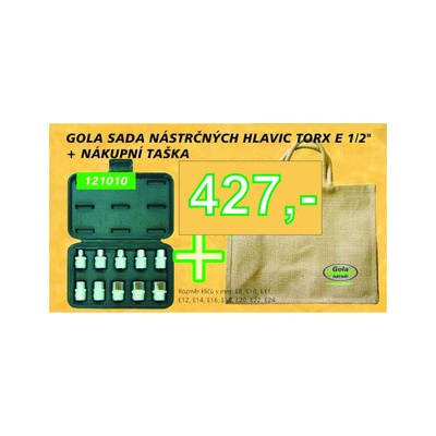 Sada nástrčných hlavic TORX E 1/2\'' 121010 GOLA