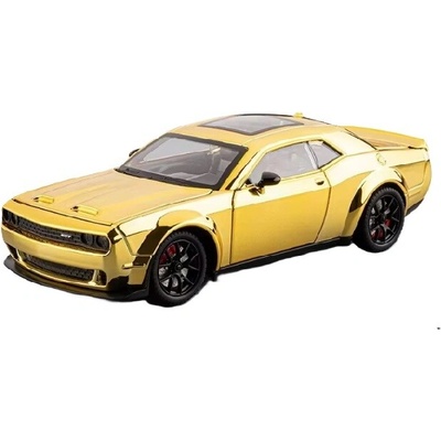 Dodge Challenger Helicat SRT kovový model hračka na baterie světla zvuk Zlatá 1:24