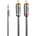 Lindy Кабел Lindy LNY-35332, от 3.5mm жак(м) към 2x RCA чинч(m), 0.5m, сив (LNY-35332)