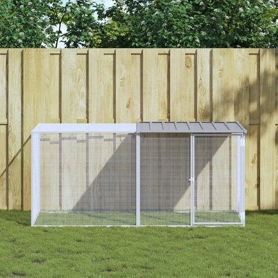 vidaXL Klec pro kuřata se střechou 203 × 98 × 90 cm pozinkovaná ocel světle šedá 9799.3189044