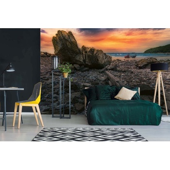 DIMEX ART s. r. o Самозалепваща се флизелинова фототапета скали на брега 375 x 250 см